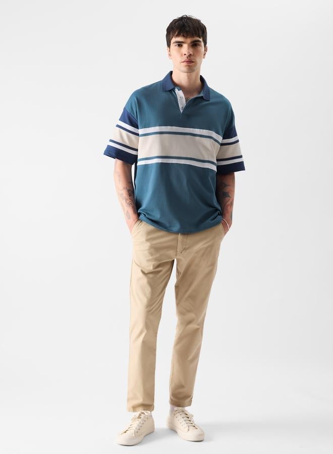 ذا سوليد ستور بولو واسع بنمط كتل الالوان - Image 5